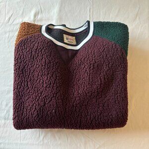 Cozy Burgundy and Green Sherpa Sweatshirt